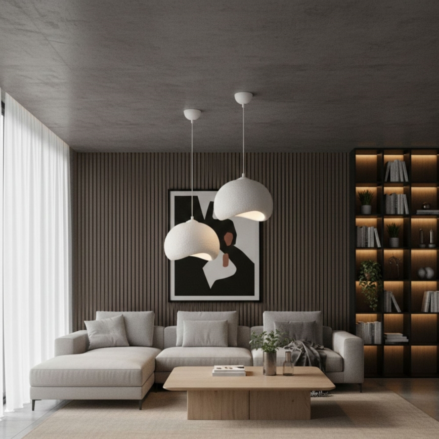 Brilagi - Kabantis šviestuvas ant laido WABI SABI 1xE27/40W/230V, skersmuo 34 cm, baltas