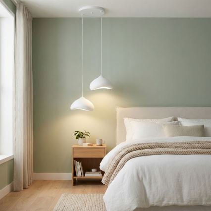 Brilagi - Kabantis šviestuvas ant laido WABI SABI 2xE27/40W/230V skersm. 45 cm balta