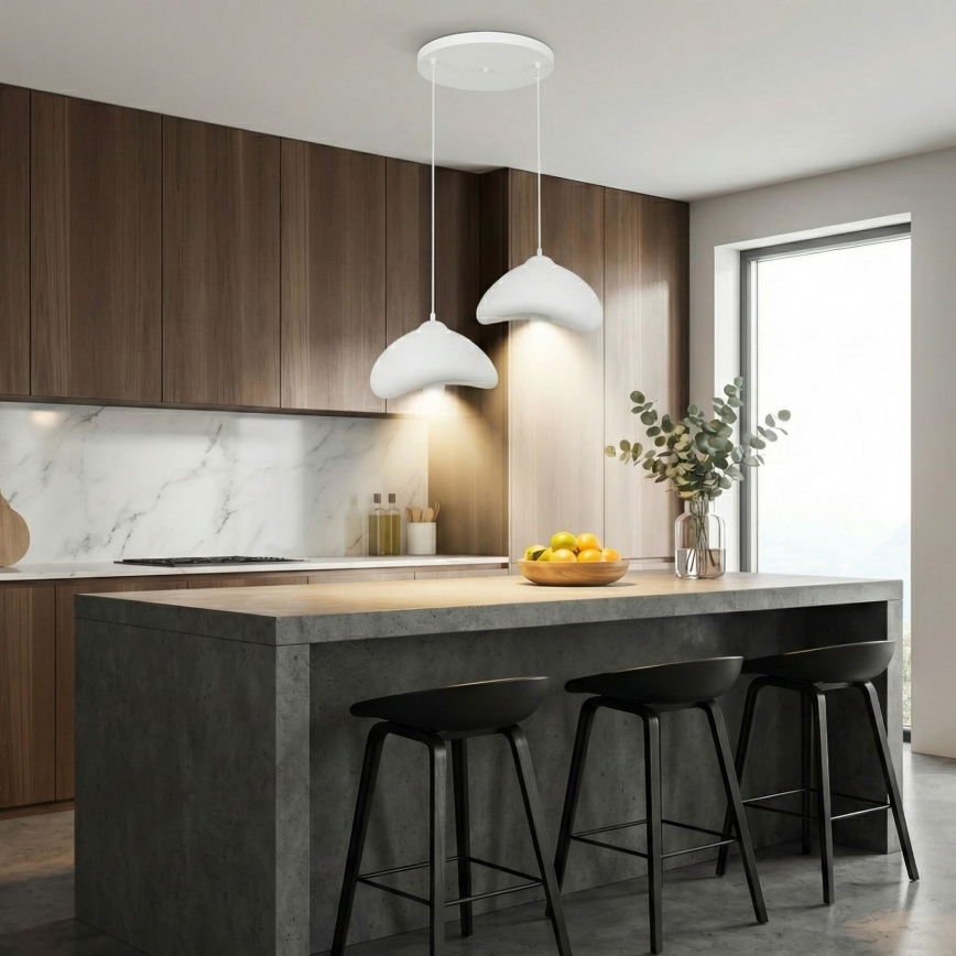 Brilagi - Kabantis šviestuvas ant laido WABI SABI 2xE27/40W/230V skersm. 45 cm balta