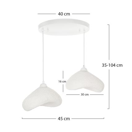 Brilagi - Kabantis šviestuvas ant laido WABI SABI 2xE27/40W/230V skersm. 45 cm balta