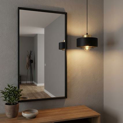 Brilagi - kabantis šviestuvas su laidu 1xE27/60W/230V, skersmuo 20 cm, juodas/auksinis