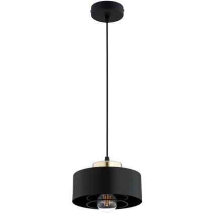 Brilagi - kabantis šviestuvas su laidu SPRING 1xE27/60W/230V, skersmuo 20 cm, juodas/auksinis