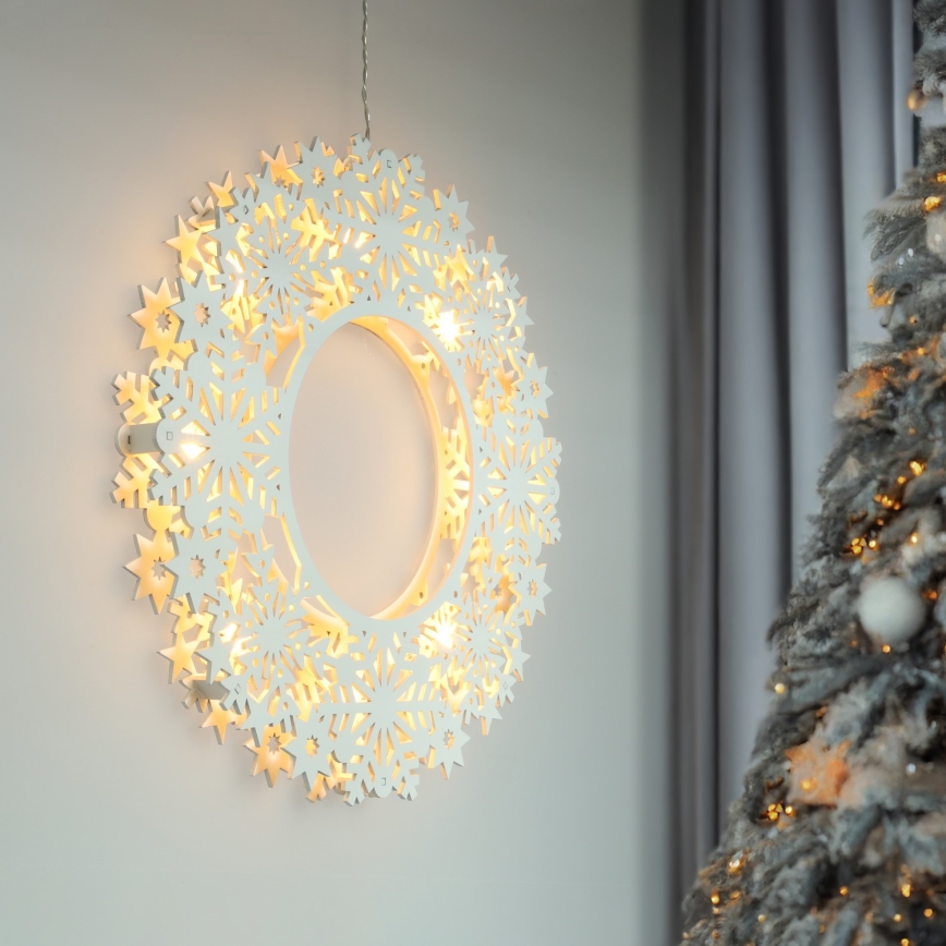 Brilagi - kalėdinis LED vainikas 30 cm, maitinimas 2xAA