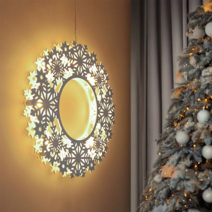 Brilagi - kalėdinis LED vainikas 30 cm, maitinimas 2xAA
