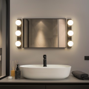 BRILAGI - Komplektas 2x LED sieninis vonios šviestuvas HOLLYWOOD 3xLED/3W/230V 39 cm IP44 juodas