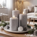 BRILAGI - Komplektas 3 vnt. LED žvakių LED/2xAA, pilka