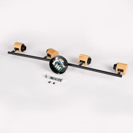 Brilagi - Kryptinis šviestuvas ODENSE 4xE14/10W/230V mediena/juoda