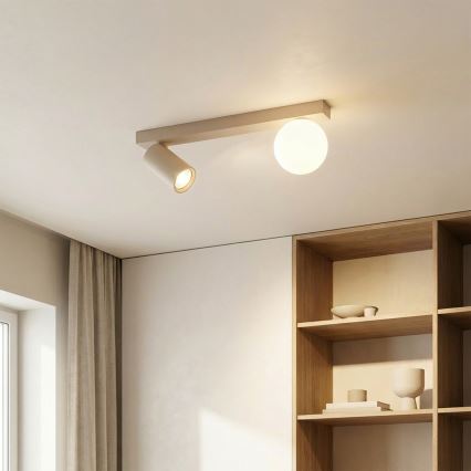 Brilagi - Kryptinis šviestuvas SELE BALL 1xGU10/30W/230V + 1xG9/10W smėlio spalvos