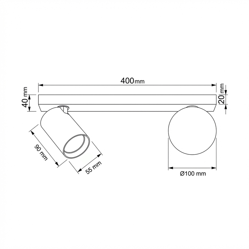 Brilagi - Kryptinis šviestuvas SELE BALL 1xGU10/30W/230V + 1xG9/10W smėlio spalvos