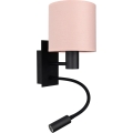BRILAGI - Lanksčioji LED sieninė lempa BOBO 1xE27/25W/230V + LED/3W juoda/rožinė