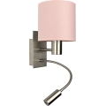 BRILAGI - lanksčioji LED sieninė lempa BOBO 1xE27/25W/230V + LED/3W matinis chromas/rožinė