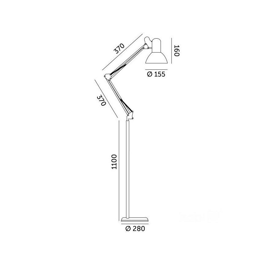 Brilagi - Lanksti grindinė lempa TASKER 1xE27/60W/230V 184 cm balta