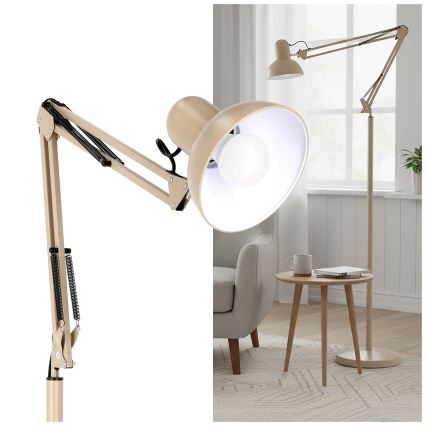Brilagi - Lanksti grindinė lempa TASKER 1xE27/60W/230V 184 cm smėlio spalvos