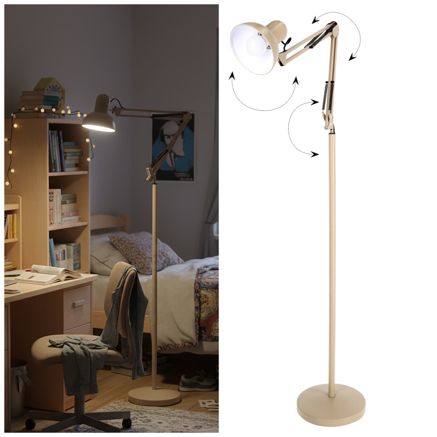 Brilagi - Lanksti grindinė lempa TASKER 1xE27/60W/230V 184 cm smėlio spalvos