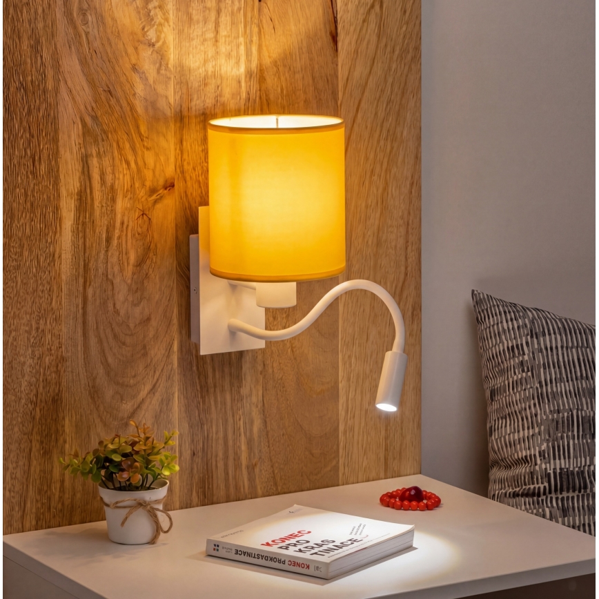 Brilagi - lanksti LED sieninė lempa NUBILA 1xE27/25W/230V + LED/3W balta/geltona