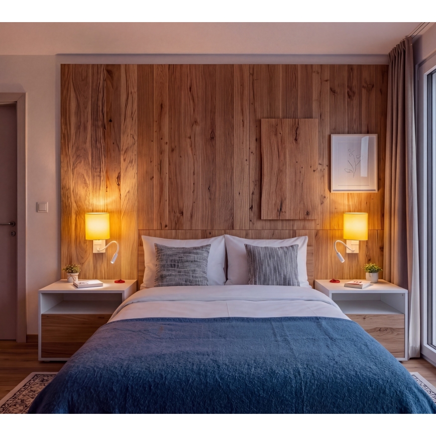 Brilagi - lanksti LED sieninė lempa NUBILA 1xE27/25W/230V + LED/3W balta/geltona