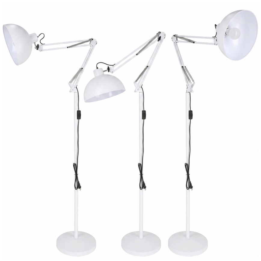 Brilagi - Lanksti pastatoma lempa TASKER 1xE27/60W/230V 157 cm balta