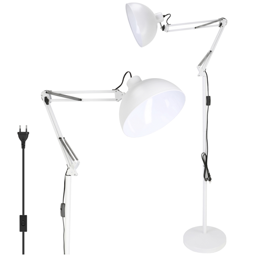 Brilagi - Lanksti pastatoma lempa TASKER 1xE27/60W/230V 157 cm balta
