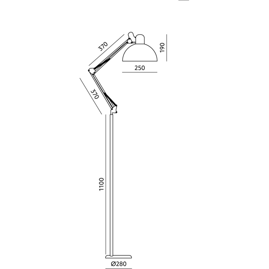 Brilagi - Lanksti pastatoma lempa TASKER 1xE27/60W/230V 157 cm balta