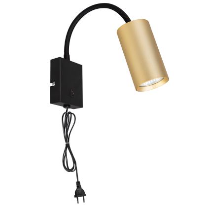 Brilagi - Lanksti sieninė lempa su jungikliu SELE 1xGU10/30W/230V juoda/auksinė