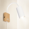 Brilagi - Lanksti sieninė lempa su jungikliu SELE 1xGU10/30W/230V balta/ąžuolo dekoras