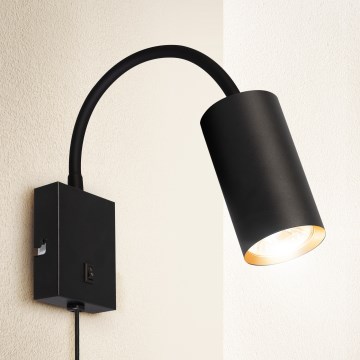 Brilagi - Lanksti sieninė lempa su jungikliu SELE 1xGU10/30W/230V juoda/auksinė