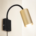 Brilagi - Lanksti sieninė lempa su jungikliu SELE 1xGU10/30W/230V juoda/auksinė