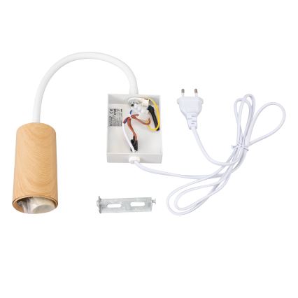 Brilagi - Lankstus sieninis šviestuvas SELE 1xGU10/30W/230V baltas/ąžuolo dekoras
