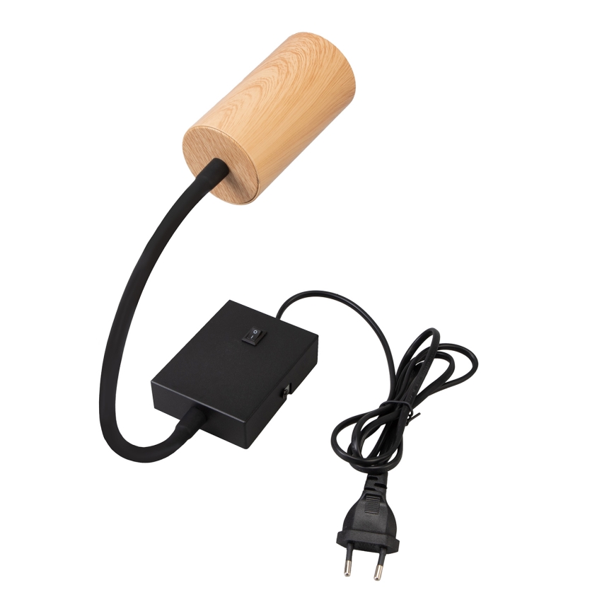 Brilagi - Lankstus sieninis šviestuvas SELE 1xGU10/30W/230V juodas/ąžuolo dekoras