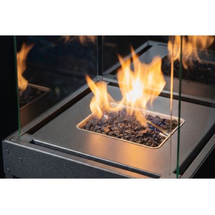 Brilagi - Lauko dujinis židinys FLARO GAS 142x36 cm 8 kW 1xAAA antracitas + apsauginis uždangalas