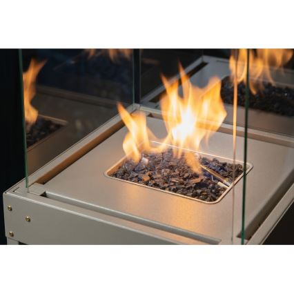 Brilagi - Lauko dujinis židinys FLARO GAS 142 x 36 cm, 8 kW, 1x AAA, smėlinis + apsauginis dangtis