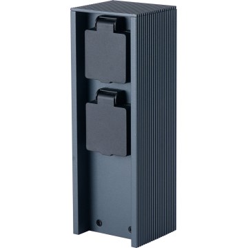 Brilagi - Lauko elektros stulpelis PILLAR, 2 SCHUKO lizdai, 230V, IP44, antracitas