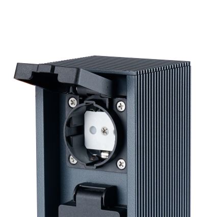 Brilagi - Lauko elektros stulpelis PILLAR, 2 SCHUKO lizdai, 230V, IP44, antracitas
