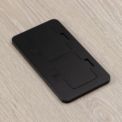 Brilagi - Lauko įleidžiamas grindinis dvigubas lizdas IP55, juodas, stačiakampis