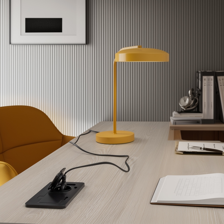 Brilagi - Lauko įleidžiamas grindinis dvigubas lizdas IP55, juodas, stačiakampis