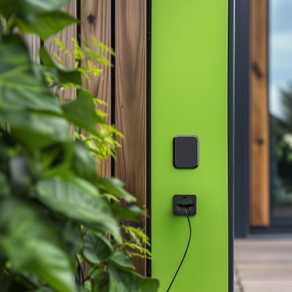 Brilagi - lauko įleidžiamas grindinis lizdas IP55, juodas, stačiakampis