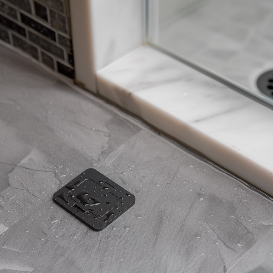 Brilagi - lauko įleidžiamas grindinis lizdas IP55, juodas, stačiakampis