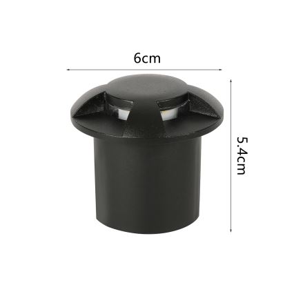 Brilagi - Lauko įleidžiamas pravažiavimams skirtas LED šviestuvas GROUNDRAY LED/1W/230V juodas IP67