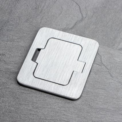 Brilagi - Lauko įmontuojamas grindų lizdas IP55 matinis chromas stačiakampis
