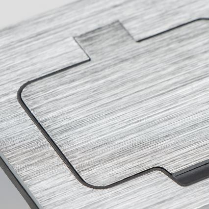Brilagi - Lauko įmontuojamas grindų lizdas IP55 matinis chromas stačiakampis