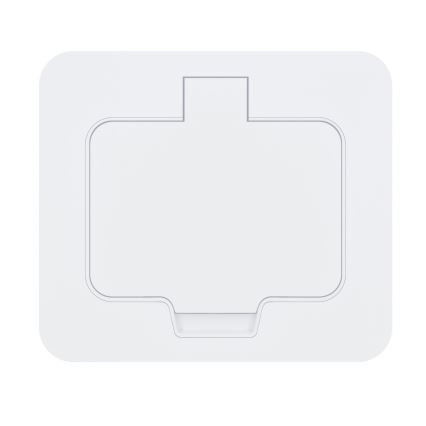 Brilagi - lauko įmontuojamas stačiakampis baltas grindinis lizdas IP55