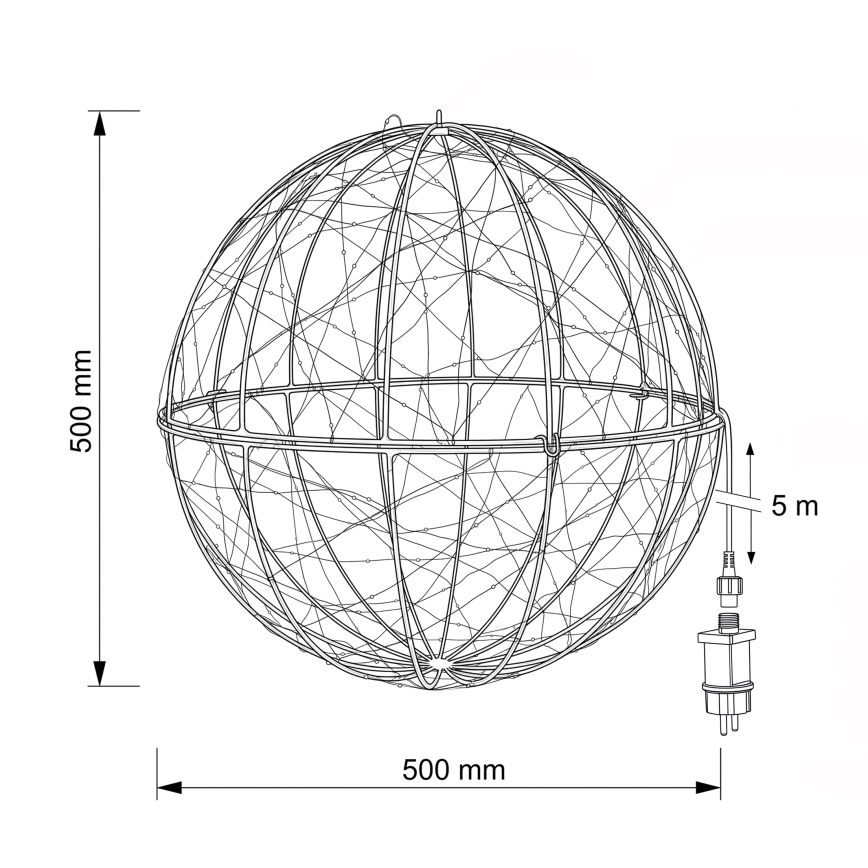 BRILAGI - lauko kalėdinė LED dekoracija LED/3,3W/230V IP44 skersmuo 50 cm kamuolys