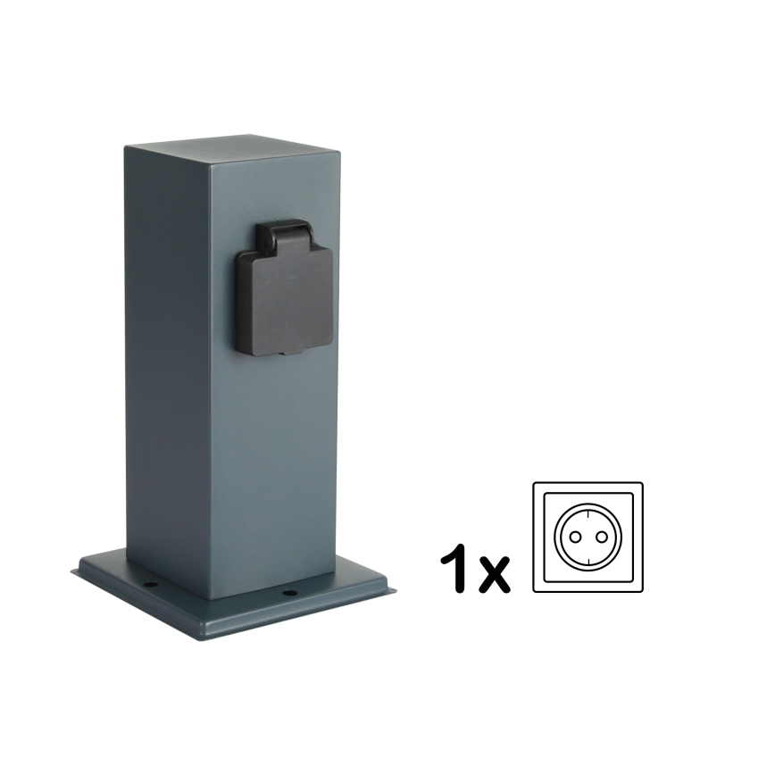 Brilagi - Lauko kištukinių lizdų stulpas PILLAR 1Z SCHUKO 230V IP44 antracitas