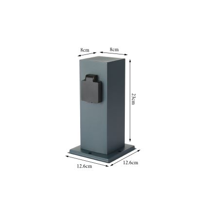 Brilagi - Lauko kištukinių lizdų stulpas PILLAR 1Z SCHUKO 230V IP44 antracitas