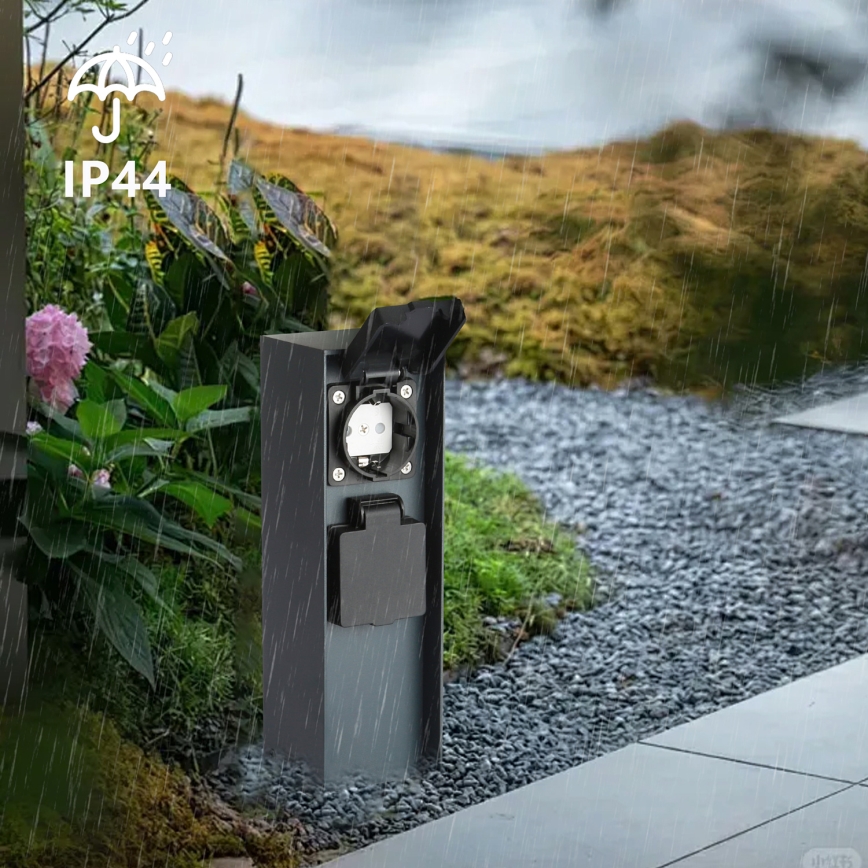 Brilagi - Lauko kištukinių lizdų stulpas PILLAR 2Z SCHUKO 230V IP44 antracitas