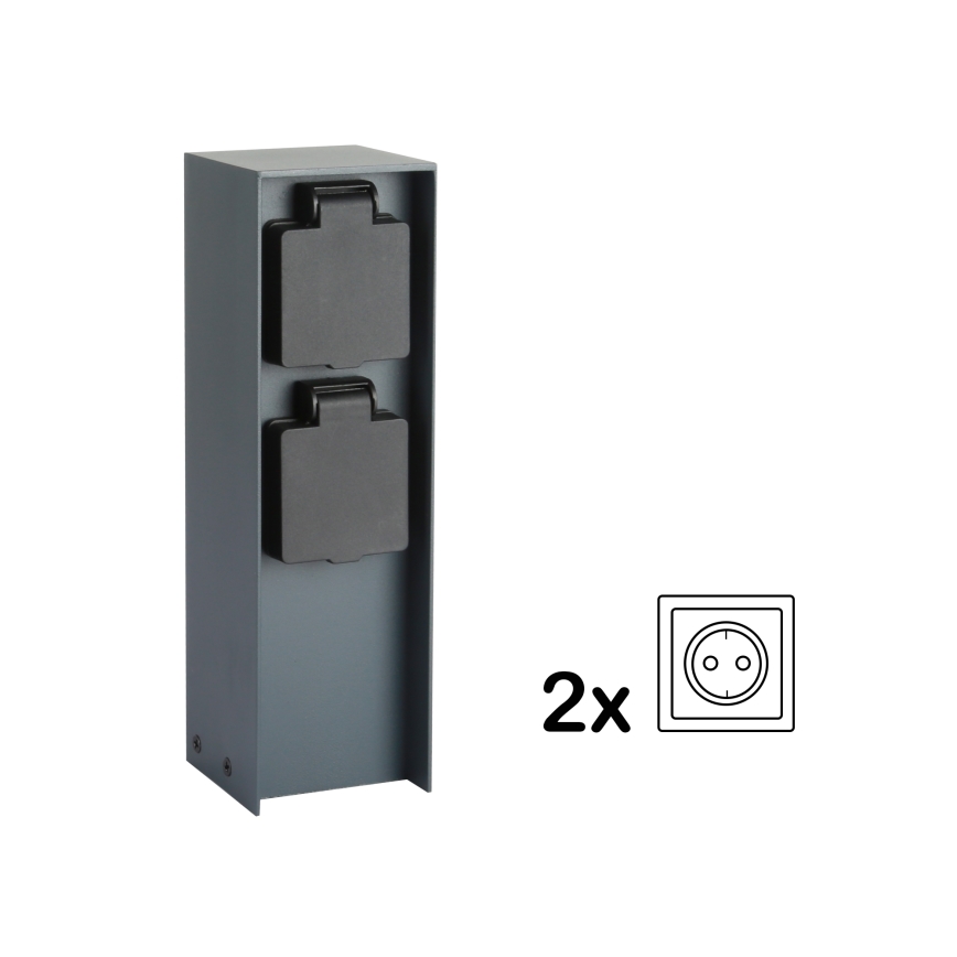 Brilagi - Lauko kištukinių lizdų stulpas PILLAR 2Z SCHUKO 230V IP44 antracitas