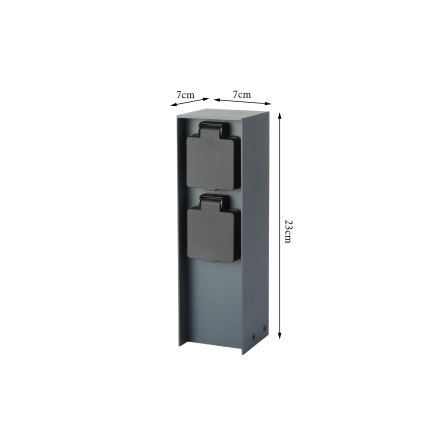 Brilagi - Lauko kištukinių lizdų stulpas PILLAR 2Z SCHUKO 230V IP44 antracitas