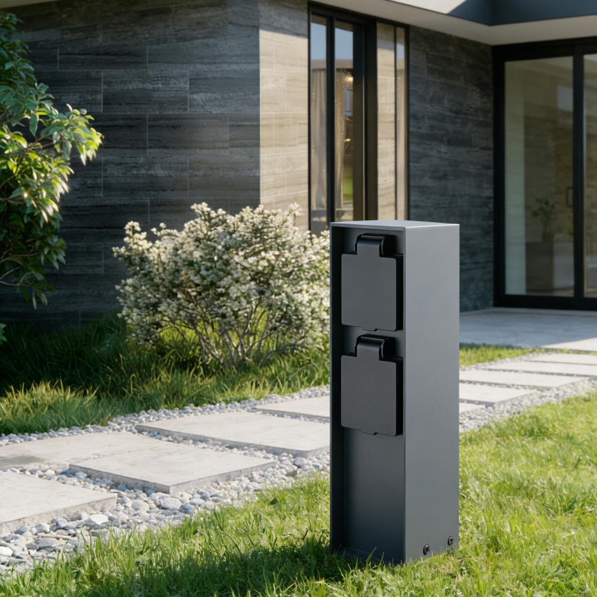 BRILAGI - Lauko kištukinių lizdų stulpas PILLAR 2Z SCHUKO 230V IP44 antracitas