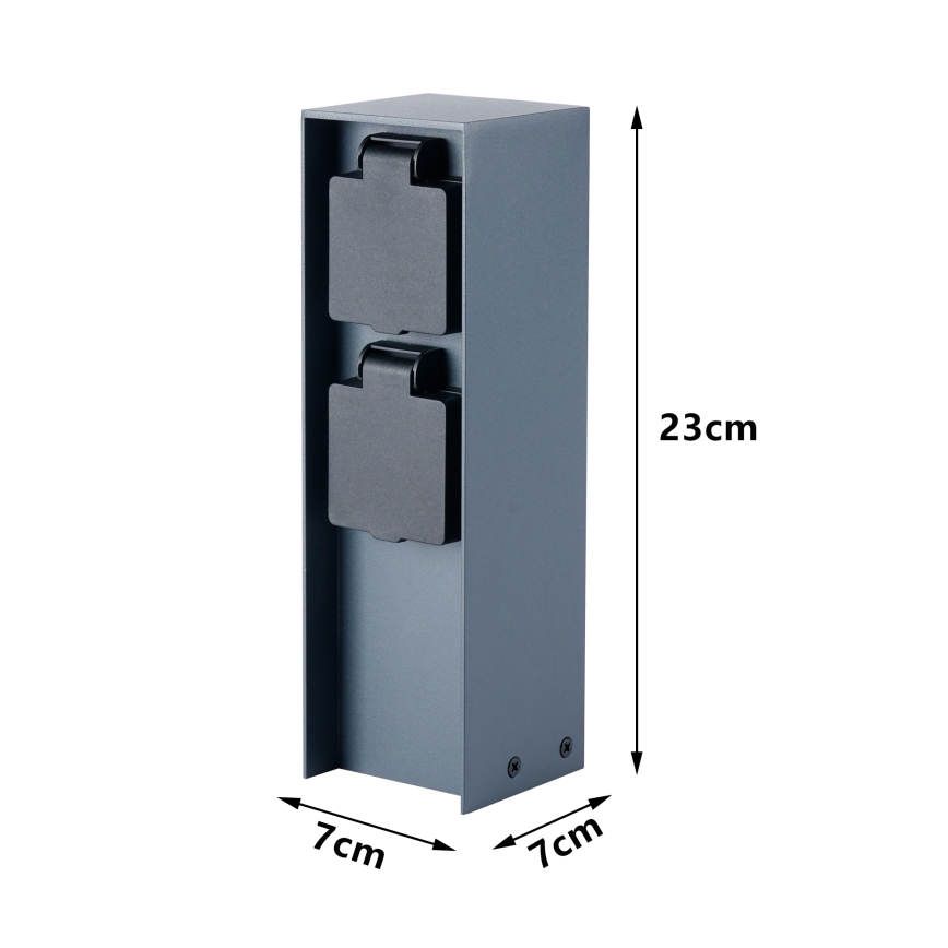 BRILAGI - Lauko kištukinių lizdų stulpas PILLAR 2Z SCHUKO 230V IP44 antracitas