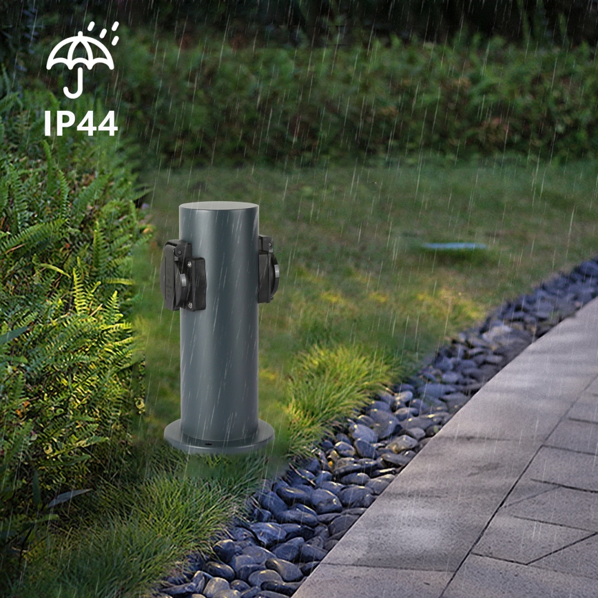 Brilagi - Lauko kištukinių lizdų stulpas PILLAR 2Z SCHUKO 230V IP44 antracitas